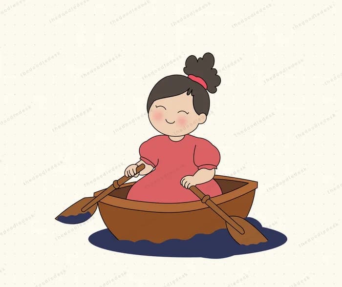 Rowing across the water