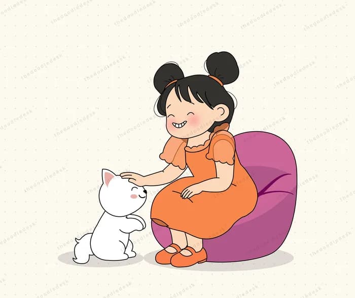 Feeding a pet cat