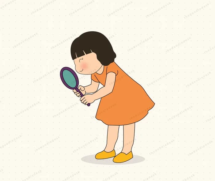 Examining something closely