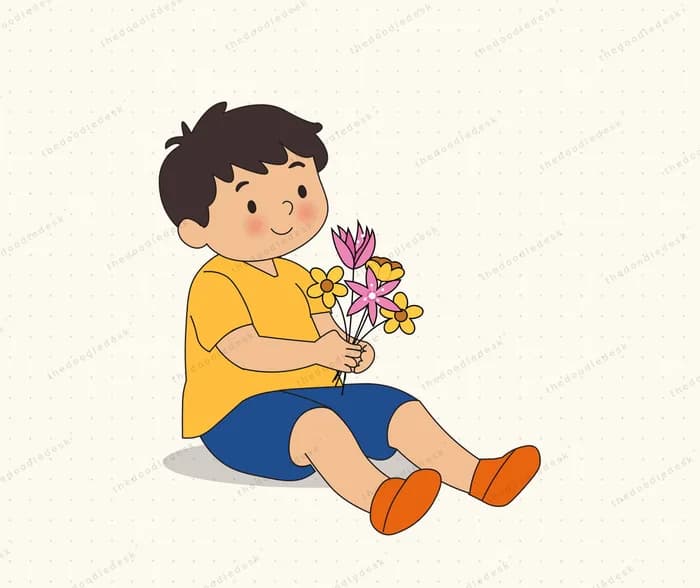 Holding flowers for someone