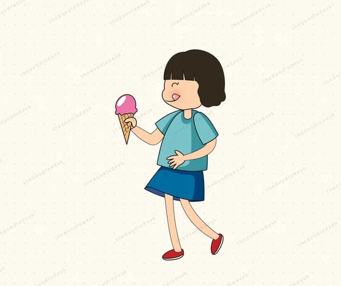 Enjoying an ice cream