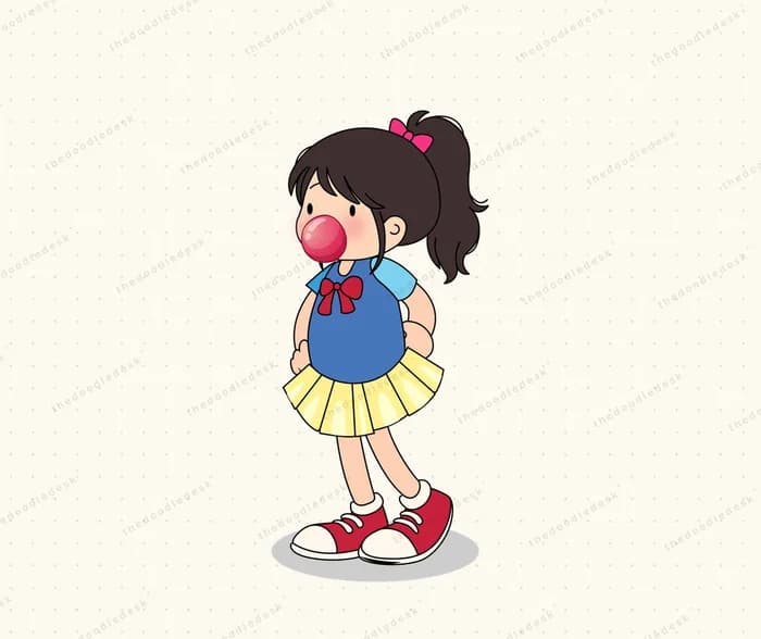 Blowing a gum bubble