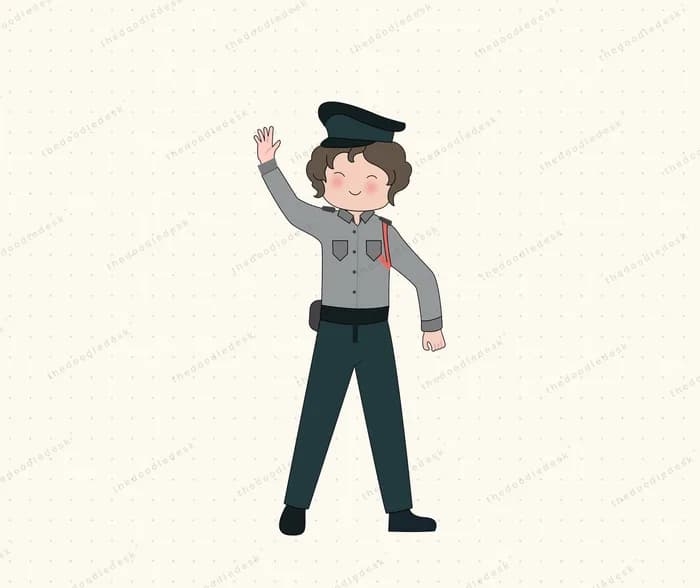 A guard greeting someone