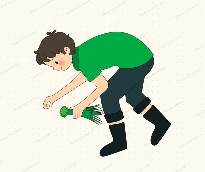 Picking something from the ground