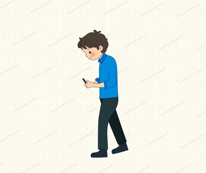 Walking and texting