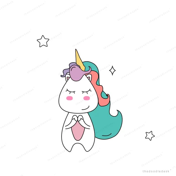 Unicorn sitting with a star above its horn