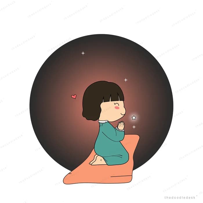 Girl sitting alone inside a dark glowing circle