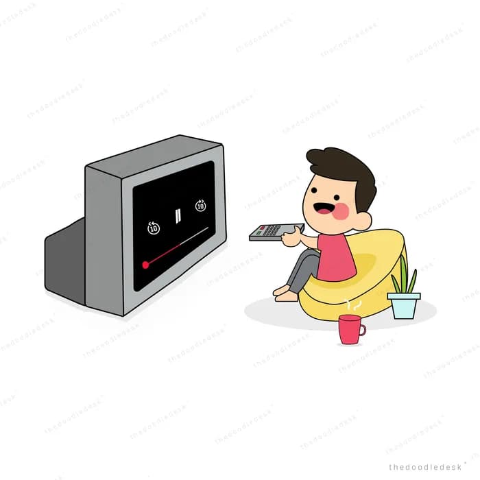 Girl lying in front of an old television set