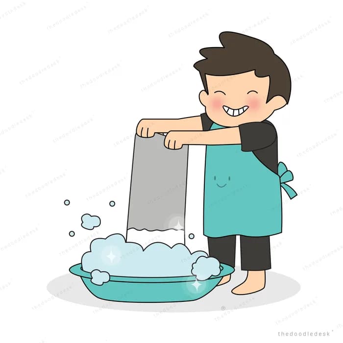 Couple washing dishes together at a sink