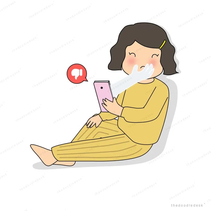 Woman on her phone with a notification icon