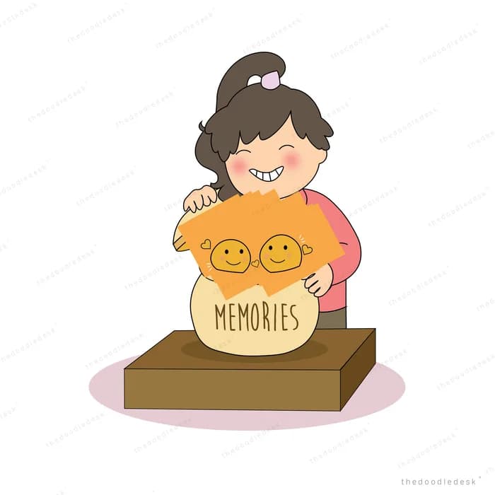 Girl opening a cloth sack full of smiling yellow chicks on a wooden crate