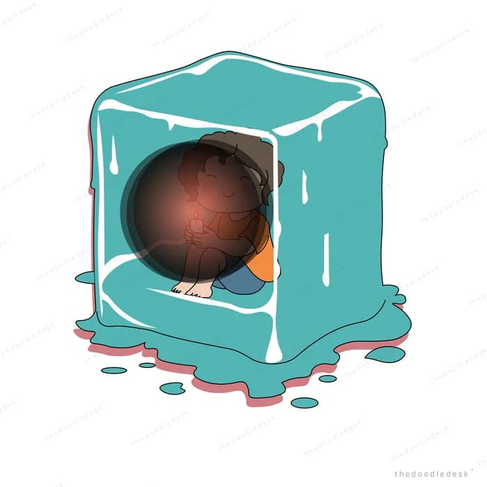 Girl sitting curled up inside a washing machine drum