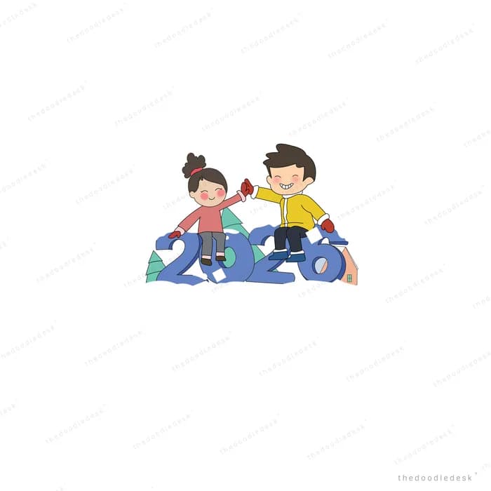 Children in winter coats sitting and playing in deep snow