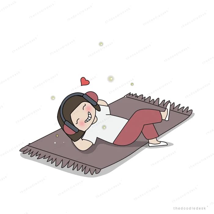 Girl asleep on a rug with her dog
