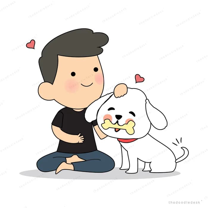 Man sitting on the floor hugging his dog