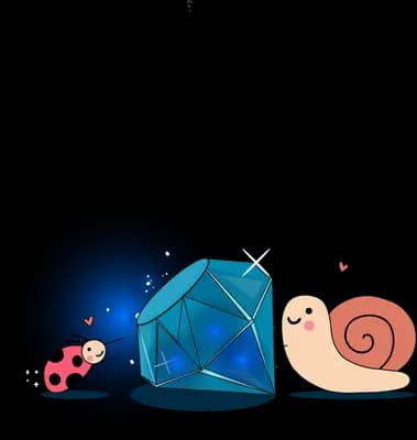 Snail beside a dark starry orb with a camera