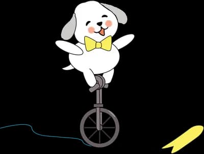 Rabbit balancing on a unicycle
