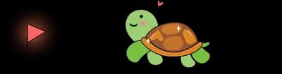 Turtle walking away from a dark orb