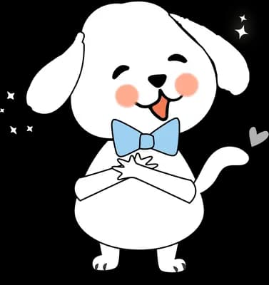 White dog in a bow tie sitting upright