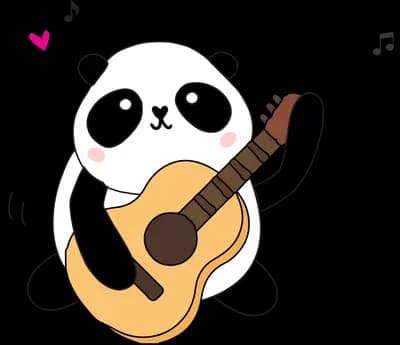 Panda playing an acoustic guitar