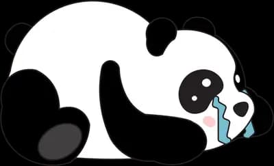 Panda lying on its side resting