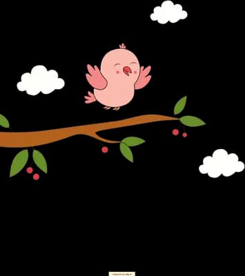 A single pink bird hovering above an empty berry branch