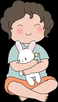 Comforted by a soft toy