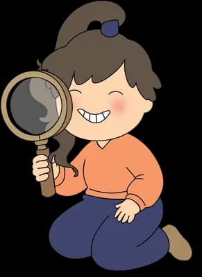 Examining something closely