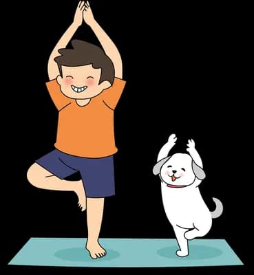 Practising yoga with a pet