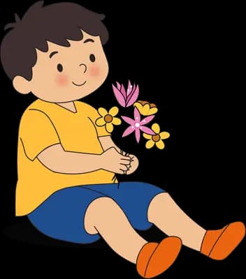 Holding flowers for someone