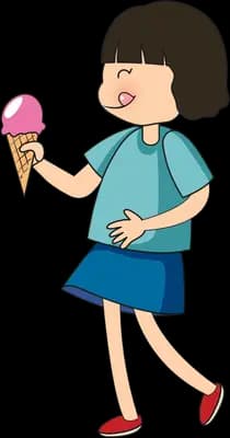 Enjoying an ice cream