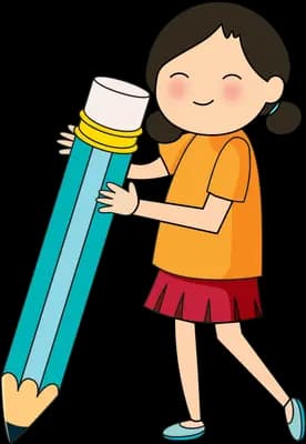 Carrying a giant pencil
