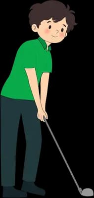 Playing golf