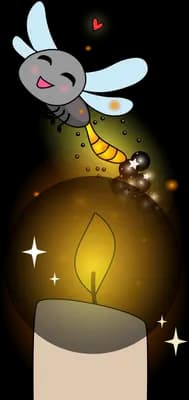 Insect on a glowing orb atop a pedestal