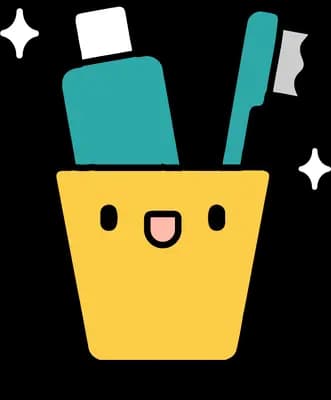 Cup holding toothbrushes and paste
