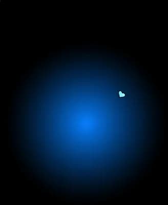Single dark blue glowing sphere