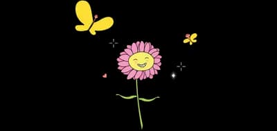 Butterflies circling a single pink flower