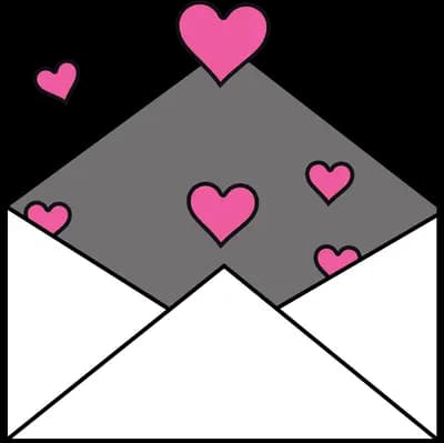 Small open envelope on an empty field