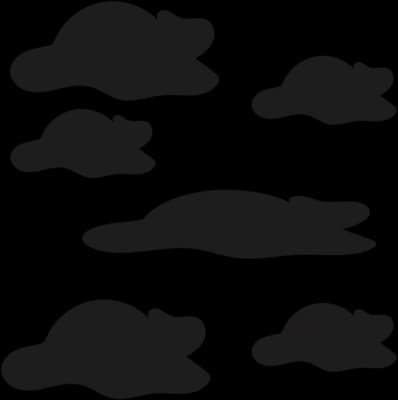 Pale white clouds drifting across an otherwise empty field