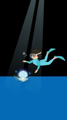 Person diving into a deep blue pool