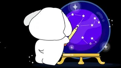 Child peering into a starry portal on a stand