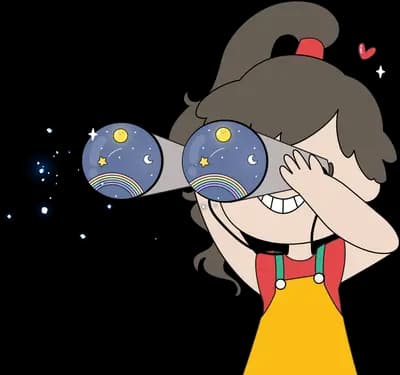 Girl covering her eyes among floating dark orbs