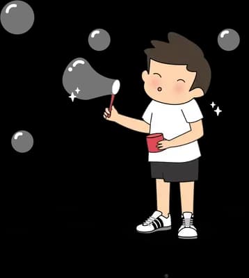 Boy holding up a small light or sparkler