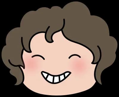 Close-up of a girl's smiling face with curly hair
