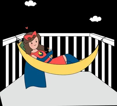 Girl reading in a hammock on a balcony