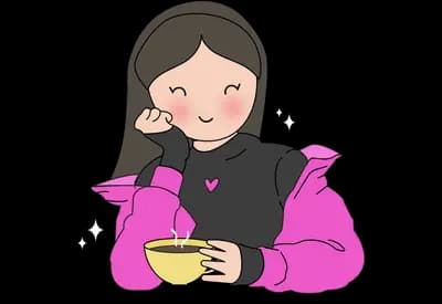 Woman at a pink table holding a small bowl