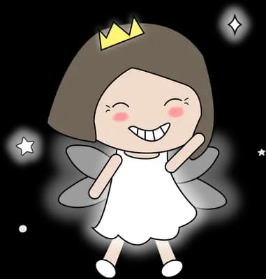 Girl in a white dress standing with a crown