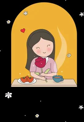 Girl eating a plated meal at a table inside a warm yellow arched alcove