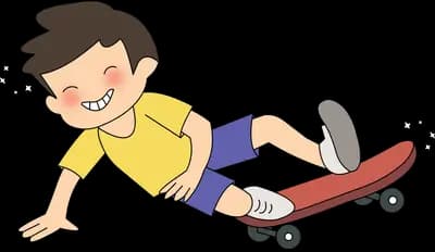 Boy tumbling off a skateboard onto the ground