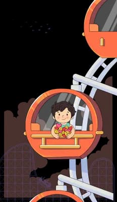 Boy climbing through an orange playground frame